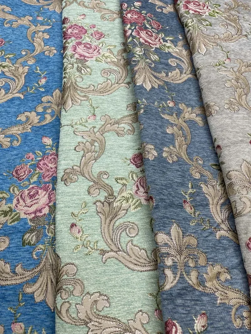 Fashion Chenille Fabric Jacquard By The Meter for Upholstery Curtains Sofa Covers Sewing Flower Pattern Furniture Cloth Drooping