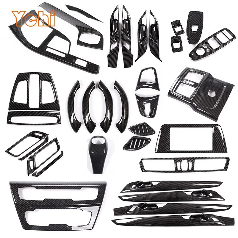 For BMW X1 X2 F47 F48 2016-22 ABS Carbon Fiber Car Interior Central Control Decoration Cover Frame Moldings Trim Car Accessories