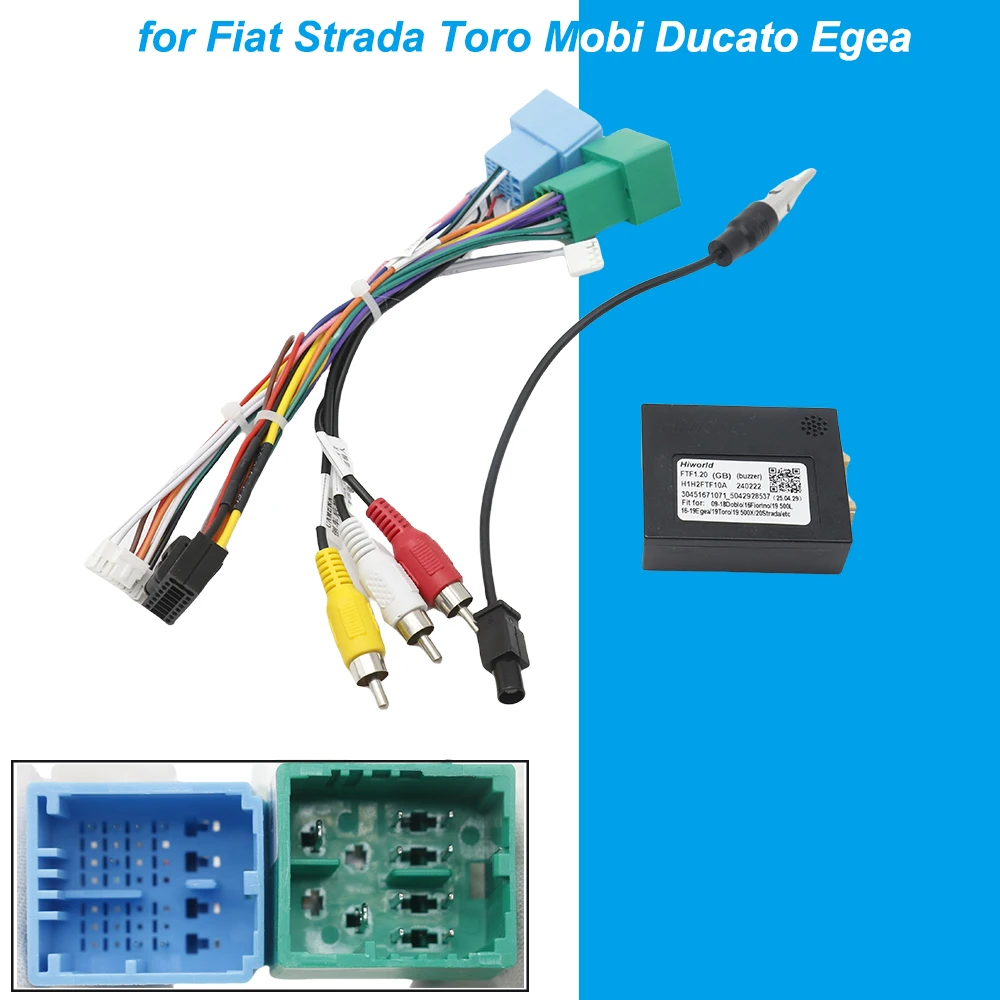 Жгут проводов CAN Bus Decoder RCA Разъем Автомобильный Android Unit 16-контактный разъем Кабель-адаптер для Fiat Strada Toro Mobi Ducato Egea