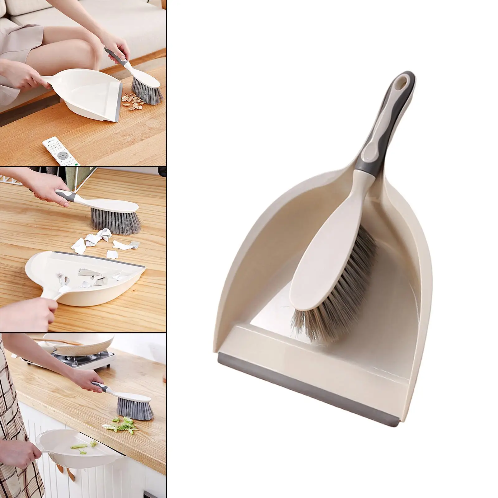 Small Broom and Dustpan Set Bristles Brush Whisk Broom Cleaning Tool Collect