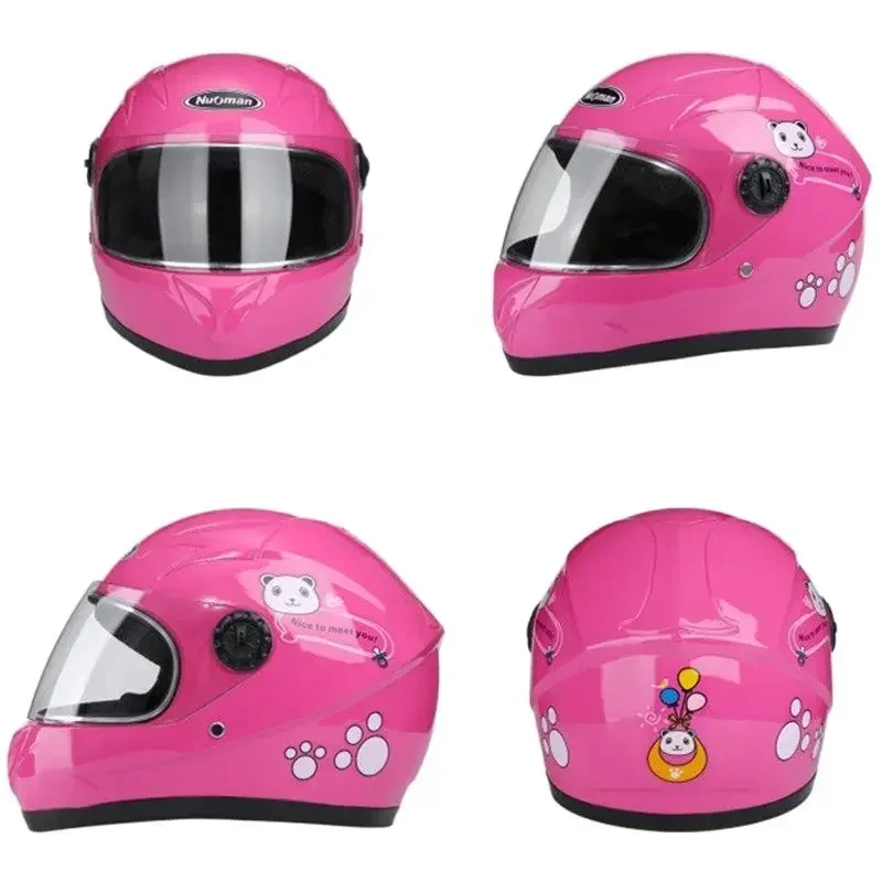 3 to 9 Old Pink Children's Motorcycle Helmets Motorbike Scooter Full  Girls Kids Cute Child Safety Head Hat Baby Cartoon CE