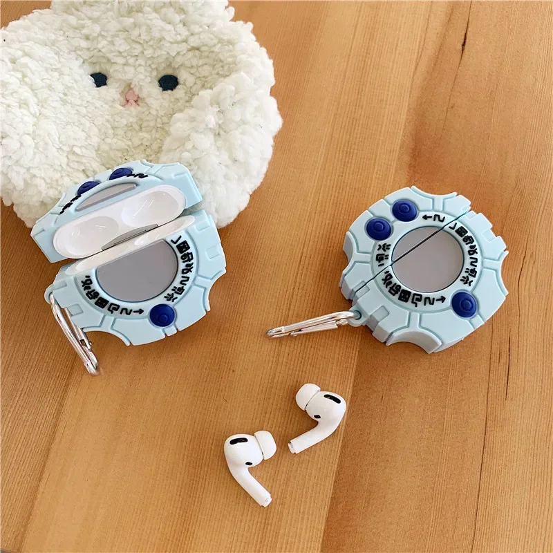 3D Cute Cartoon Digimon Monster Digivice Headphone Cases For Apple Airpods 1 2 3 Pro 2 Soft Silicone Earphone Protection Cover