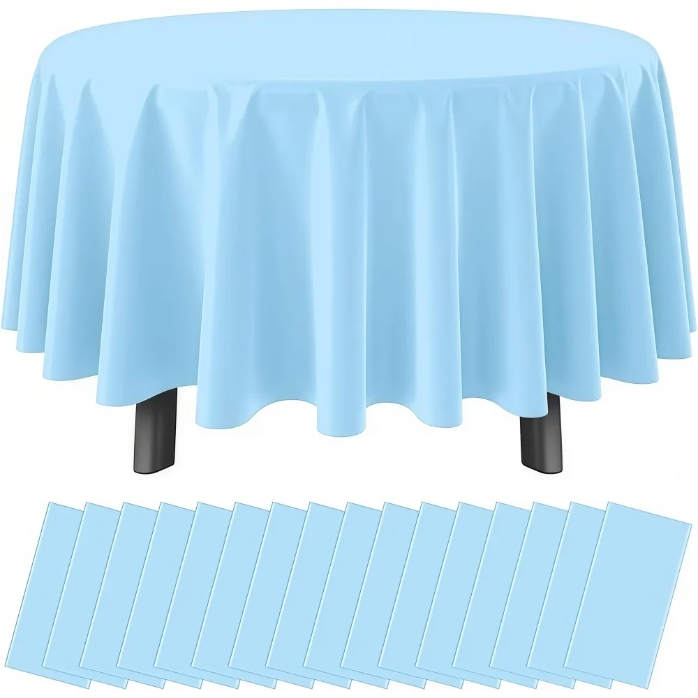 1/2/3/5pcs Round Tablecloth Wedding Hotel Blue Table Cloth Table Cover Overlay tapetes nappe mariage Tablecloth