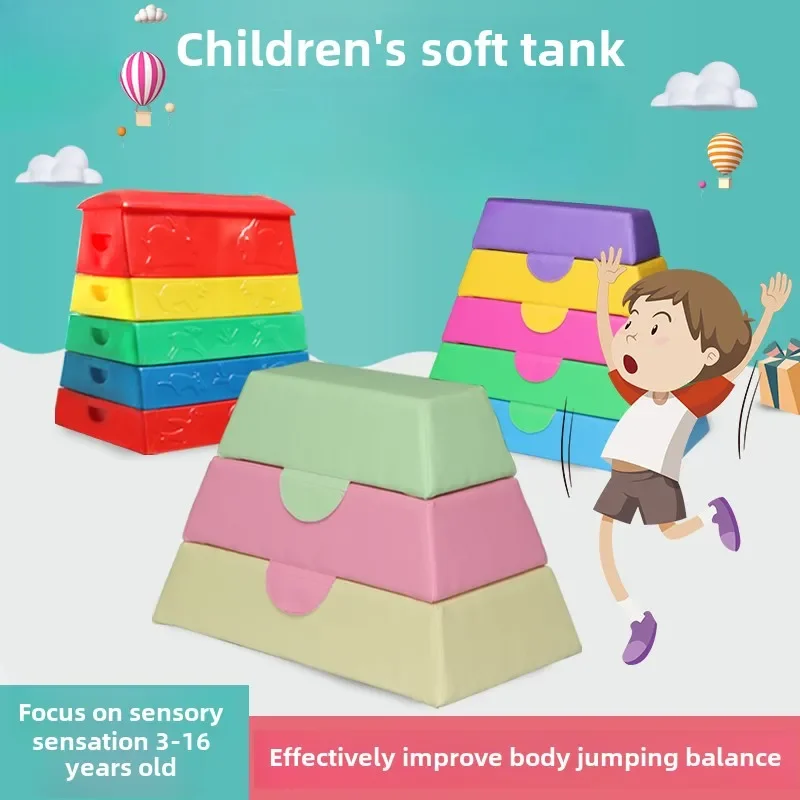 Soft Jumping Box Sensory Integration Training Sports Yoga Early Education Fitness Track and Field Goat Vault Kindergarten