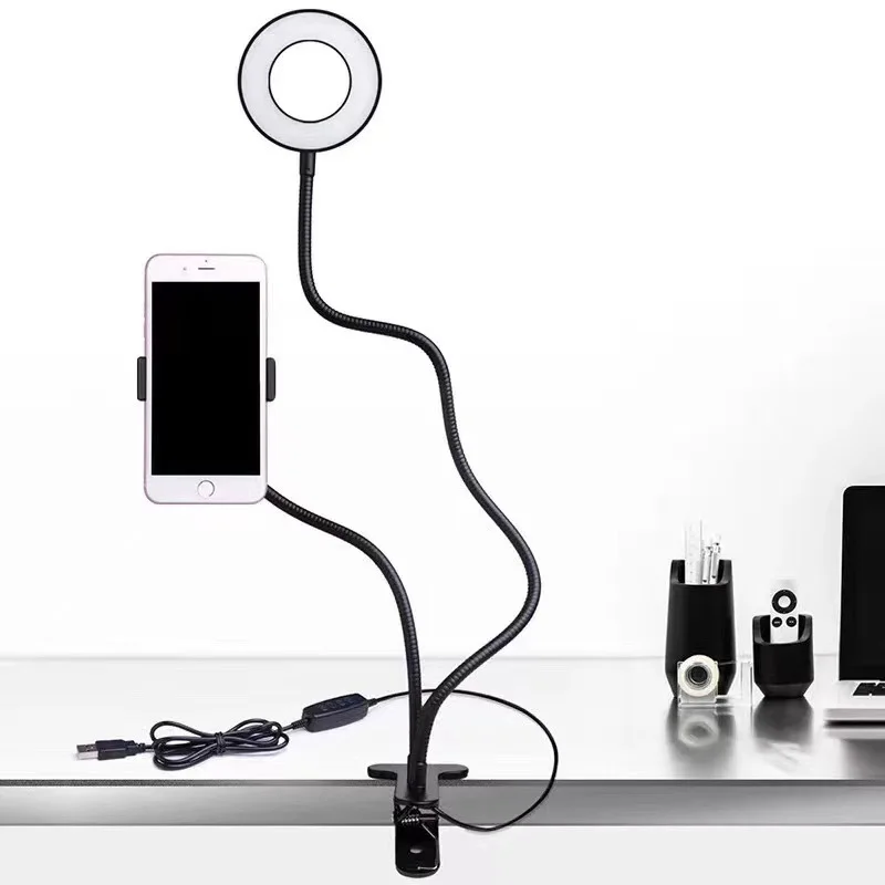 Clip Fill Light Online Course Live Learning Desktop Clip Mobile Fill Lamp 2-In-1 Bracket Lamp Anchor Adjustable Led Beauty Light