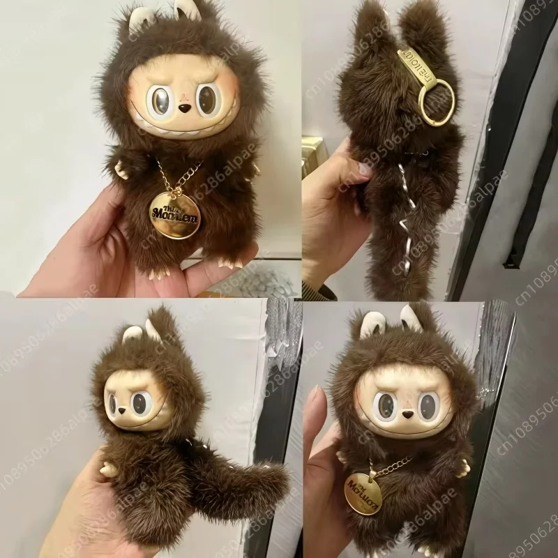 The Monster Labubu Zimomo Brown Leader Creative Change Doll Diy  Figure Vinyl Pendant Model Toy Replica Toys Holiday Gifts