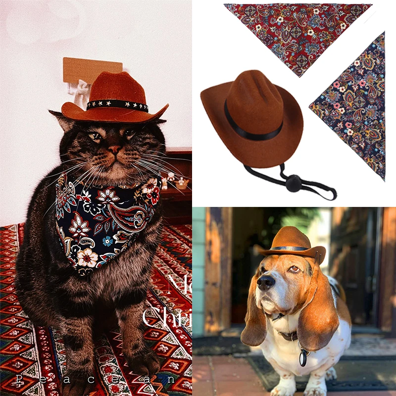 

Universal Western Cowboy Hat for Small Dog and Cat, Photo Prop, Pet Accessories, Halloween, Christmas, Street Party