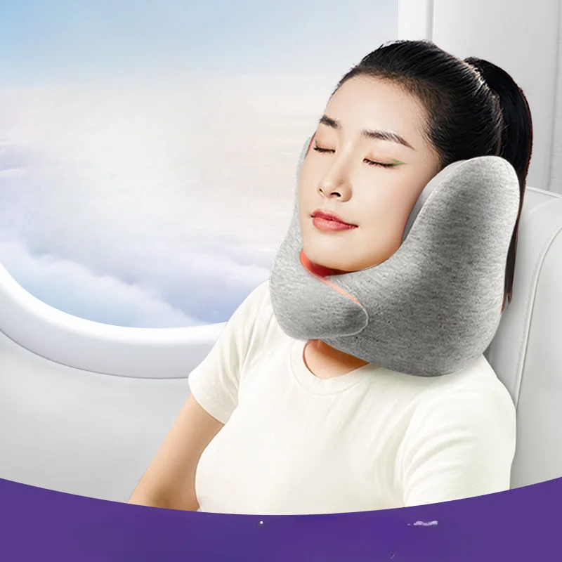 

Noise Reduction Soundproof Headrest no Crooked Neck Memory Cotton U-Shaped Pillow Portable Office Travel Neck Protection