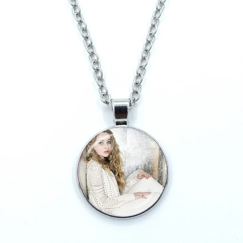 Popular Singer Sabrina Carpenter Creative Necklace Glass Sexy Girl Necklace Jewelry Men Fashion Necklace For Fans Gift