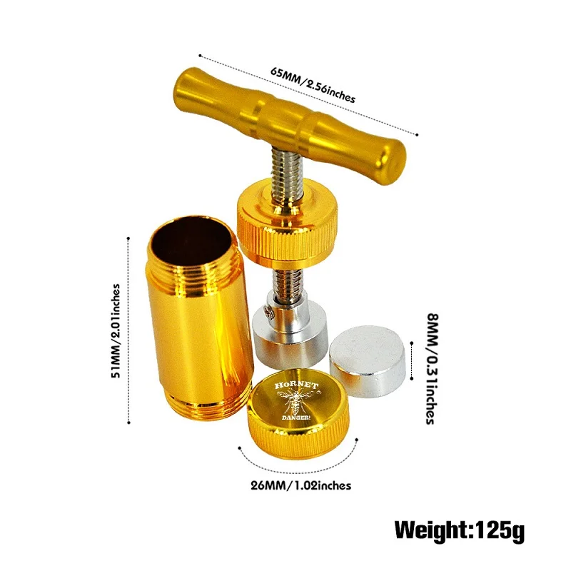 MOONSHADE Crusher Grinder Aluminum Alloy T-shaped Compressor Smoking Pipe Grass Multi-function Tobacco Shop Accessories