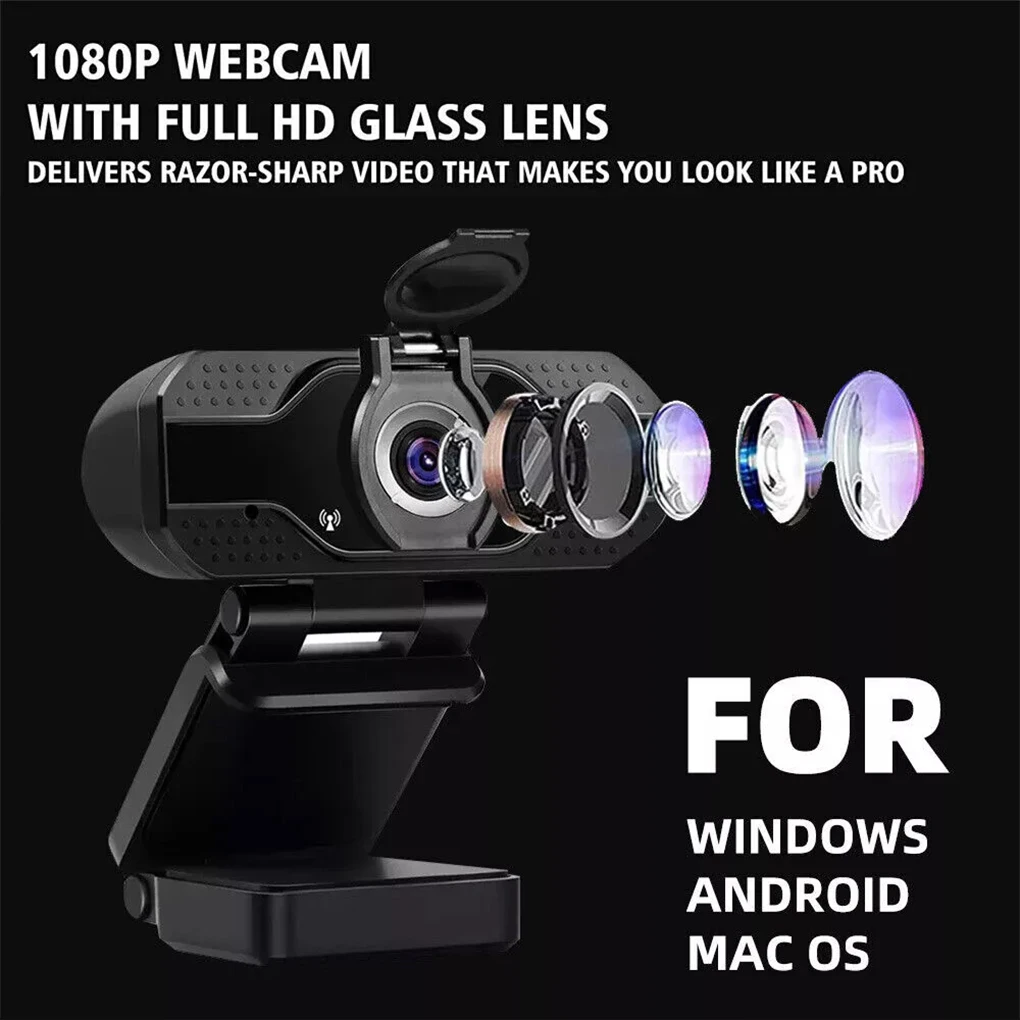 1080P Webcam Mini Camera Full HD Plug And Play Computer Usb Web Camera With Noise Reduction Microphone For Video Calls Live