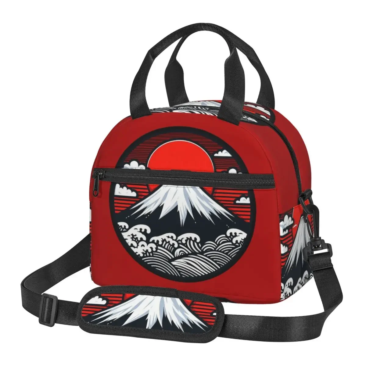 Mount Fuji And The Great Wave Off Kanagawa Insulated Lunch Bag for Women Children Leakproof Food Boxes Thermal Lunch Box Tote