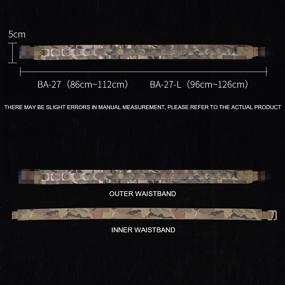 Ferro Style Tactical Bison Belt 2 Layers Quick Release Metal Buckle MOLLE System Outdoor Hunting Shooting Airsoft Waistband Gear