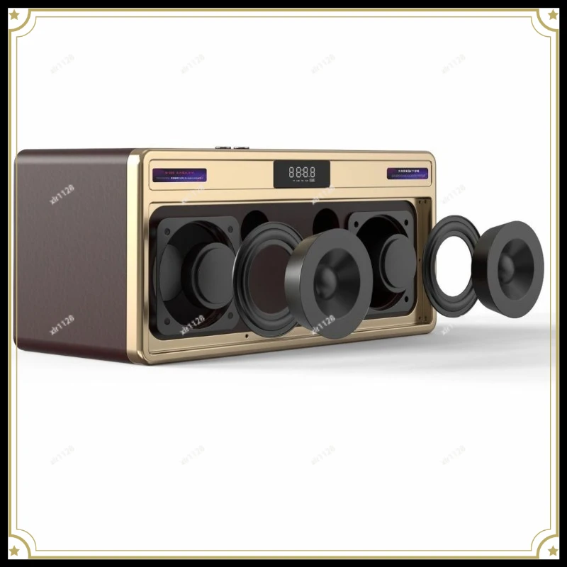 Bluetooth Karaoke Speaker With Wireless Mic Home Theater All-in-One Singing Device For TV Household