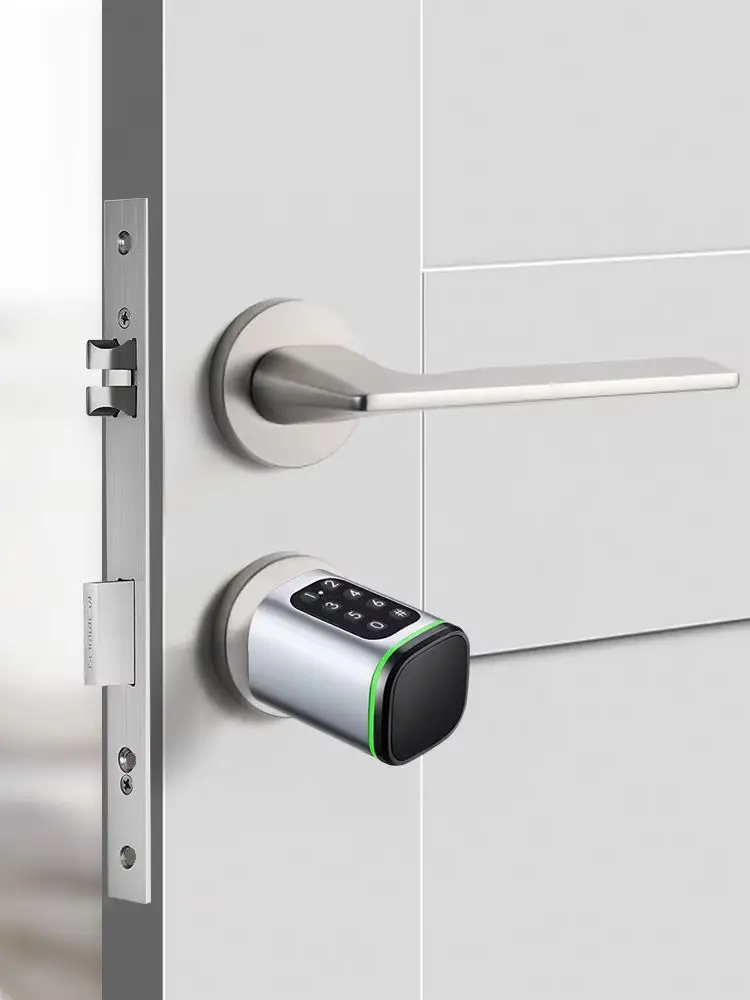 TTlock APP-gesteuertes Smart-Schloss, elektronisches Passwortschloss, längenverstellbares Smart-Schloss, elektronisches Schloss mit RFID-Karten-Anwendung, Bluetooth, 60-90 mm, silberfarben, einfacher