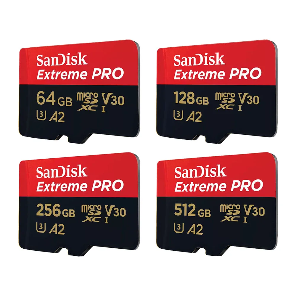 SanDisk Extreme PRO MicroSD 256GB 128GB Memory Card 512GB MicroSD Card 64GB TF Card 200MB/s Class10 U3 V30 A2 Cartao De Memoria