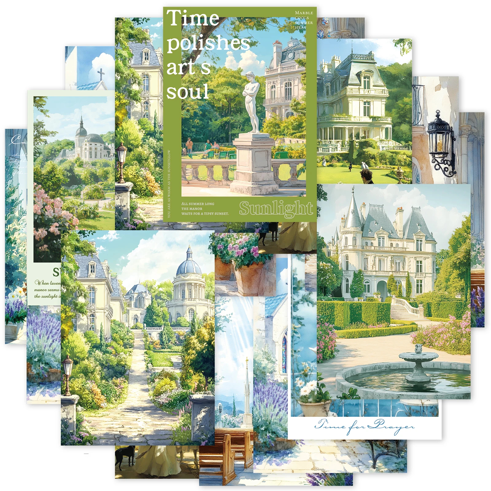 20pcs Lake Forest Paper Material for Room Decor, Scrapbooking Supplies, Handmade Sewing Crafts, Toy Stickers, DIY Projects