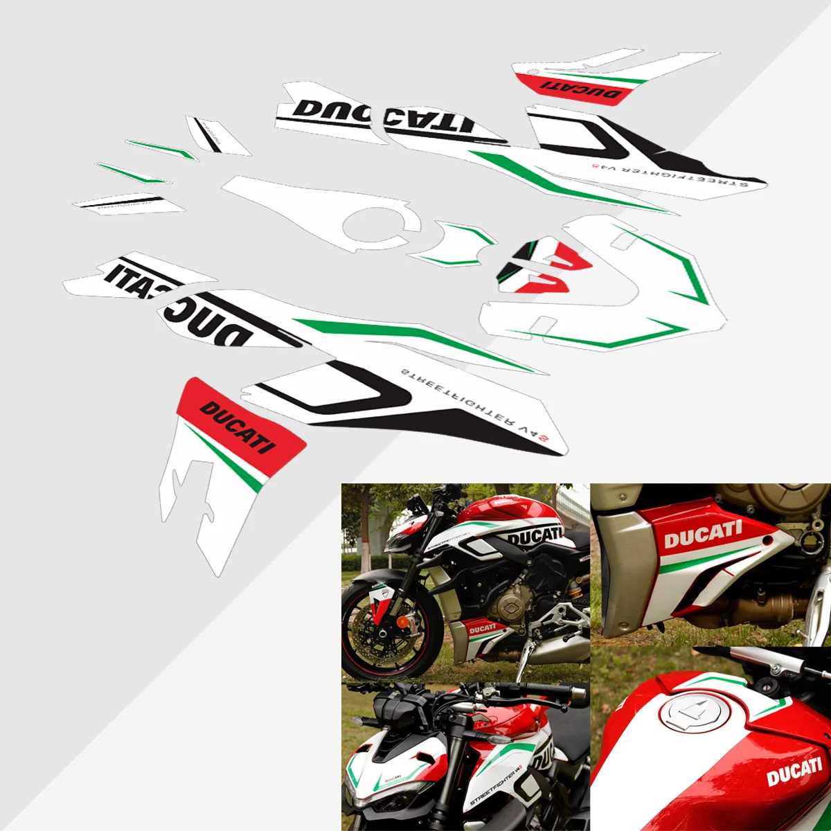 For Ducati Streetfighter V4 V4S Full car version decals, pull flowers The whole car is decorated with flowers Plate shell decals