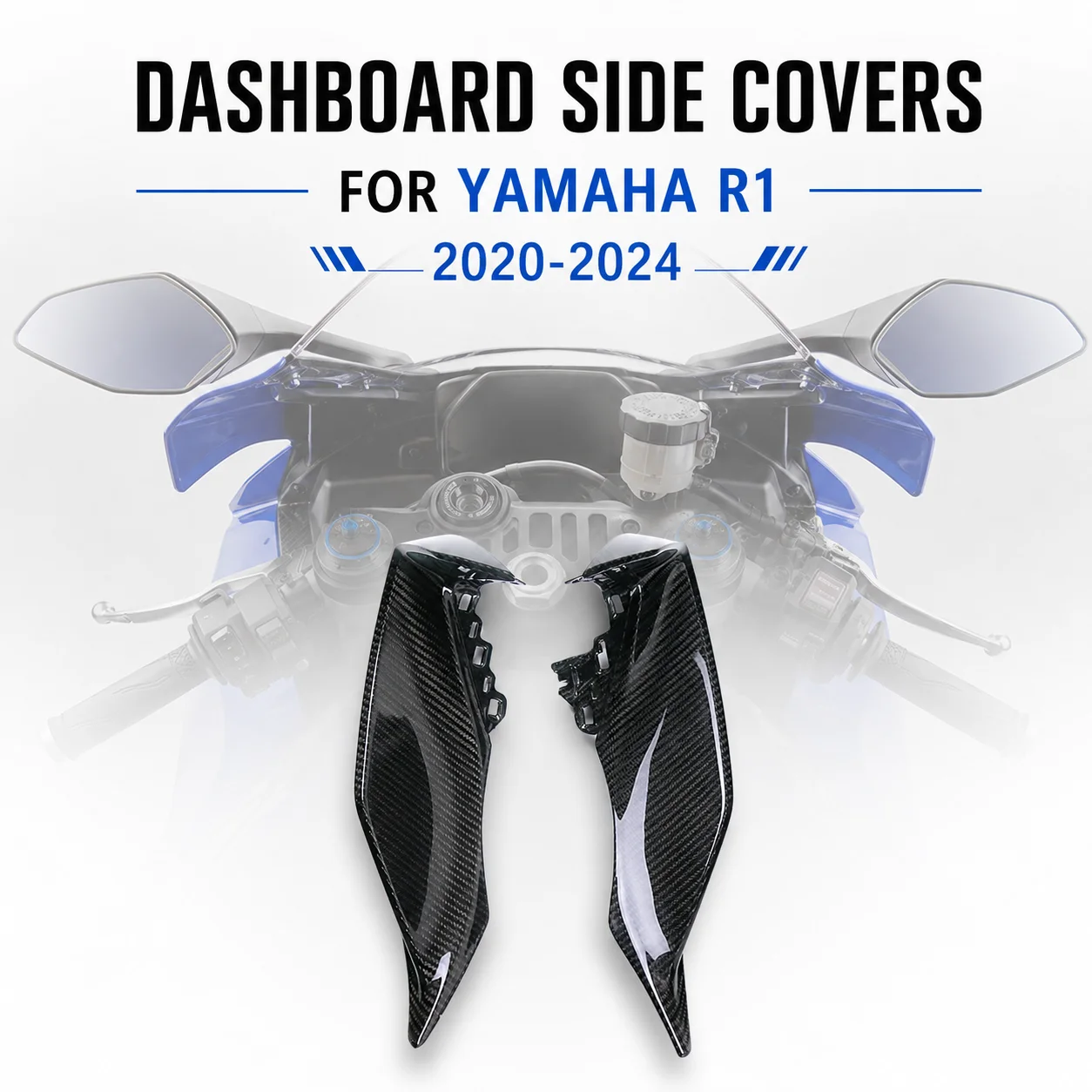 Dashboard Side Covers Carbon Fiber Instrument Panel Cockpit Fairing Trim for Yamaha R1 YZF R1 2020-2024 Motorcycle Parts