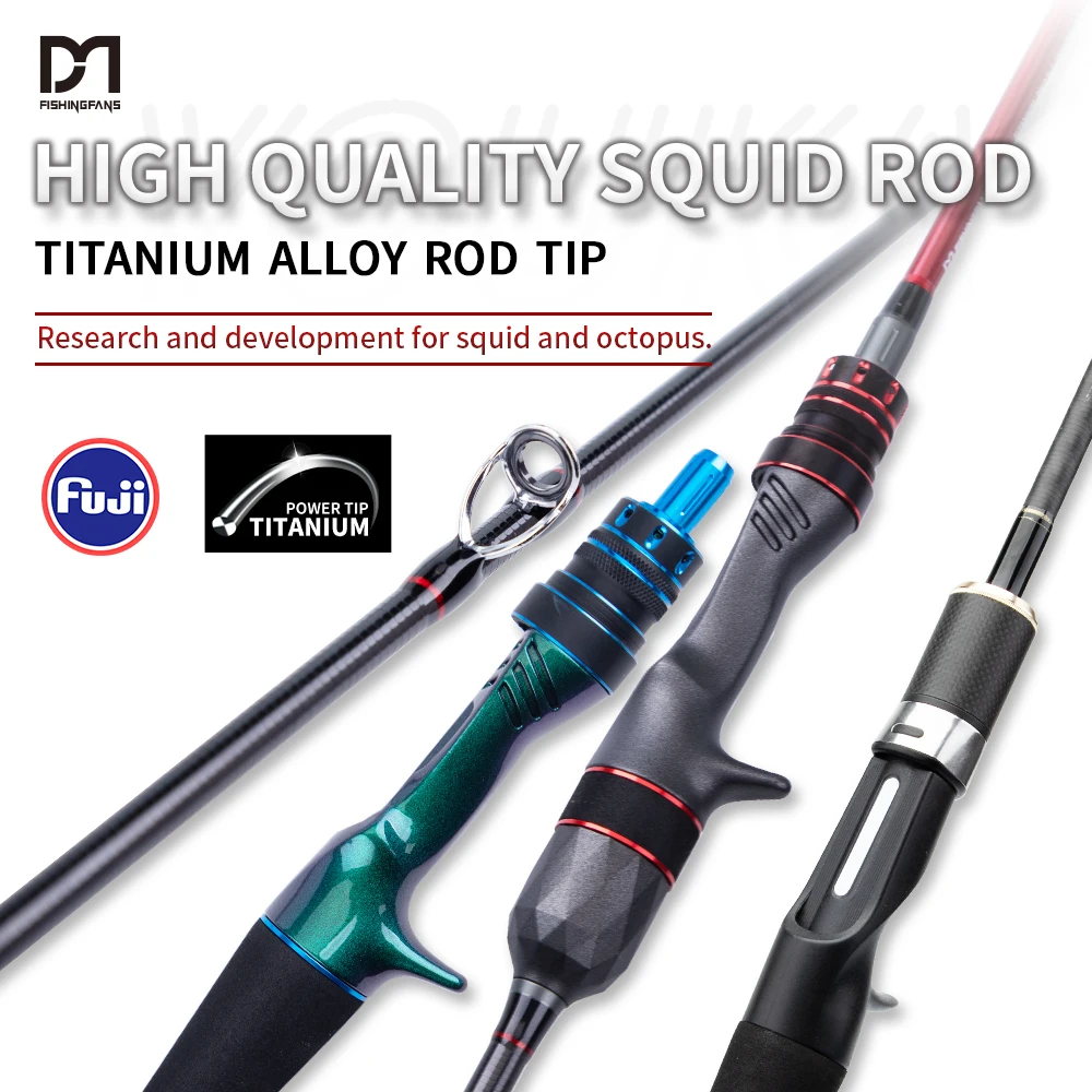 FISHINGFANS ML MH Sea Pole Cuttlefish Titanium Tip Eging Octopus Fuji Guide Squid Egi Casting Offshore Jigging Fishing Rod