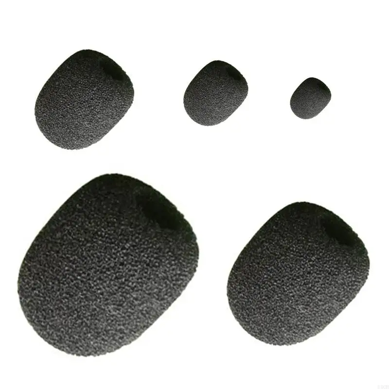 D5QB 10pcs Headset Replacement Cover Gooseneck Sponge Foam Microphone Windscreen Protector 5 Sizes