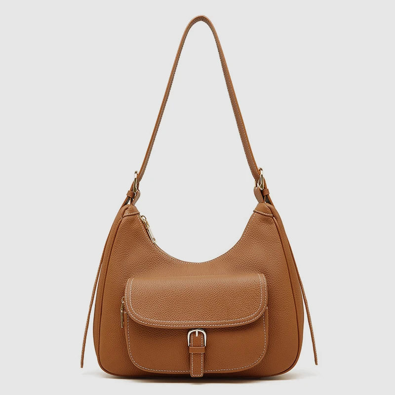 

Toptrends 100% Genuine Leather Underarm Shoulder Bags For Women 2025 Luxury Designer Crossbody Hobos Office Tote Ladies Handbags
