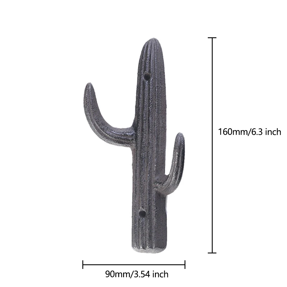 Cast Iron Cactus Decorative Wall Hooks Jacket Rack Towel Hanger Key Hook Chain Holder Backpack Hook Clothes Rack Tool Holder