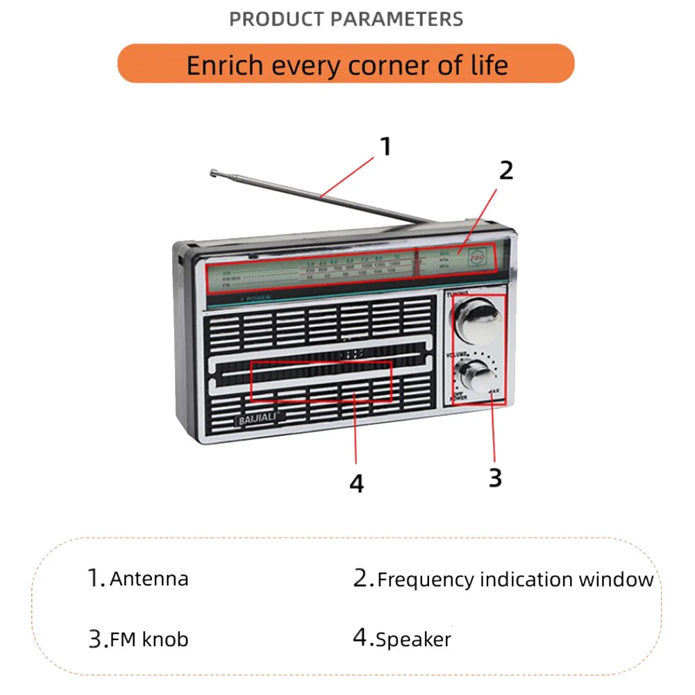 Portable AM FM Radio Shortwave Transistor Radio With Best Reception Battery Operated Retro Radio With Speaker For Elder Home