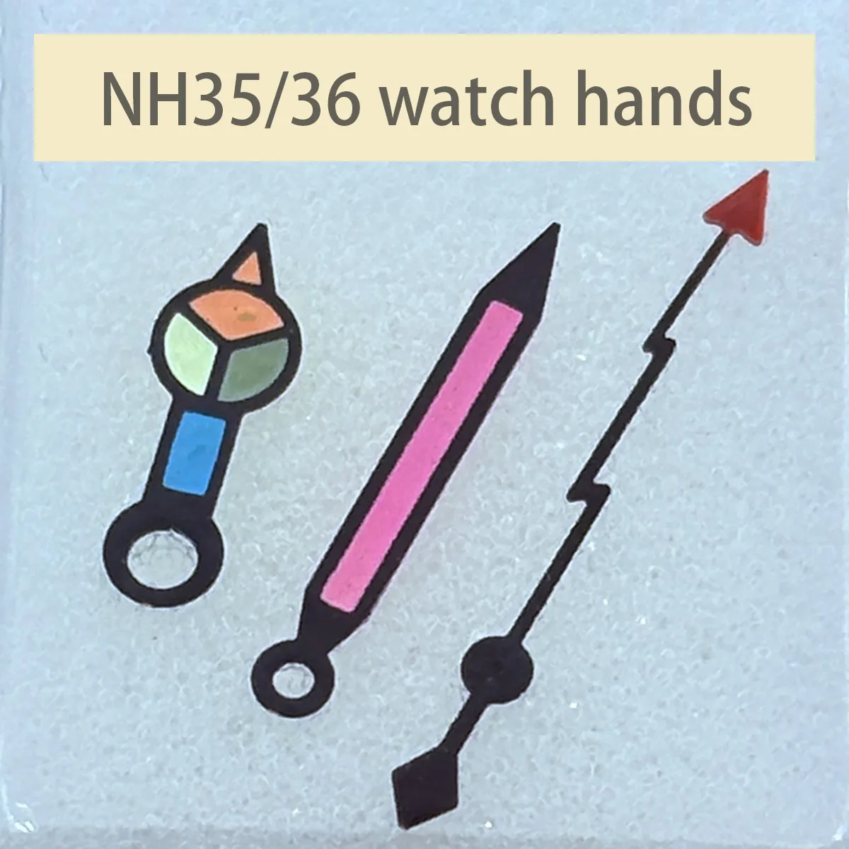 Watch hands three hand lightning second hand color+night light compatible with NH35/NH36/4R movements