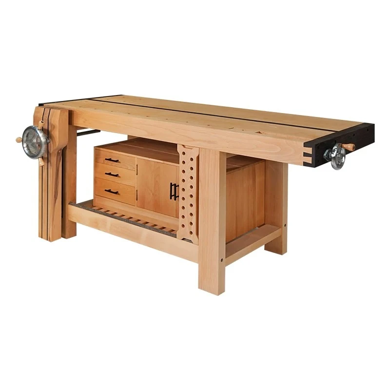 Woodworking table workbench Multifunctional solid wood saw table operation and maintenance table
