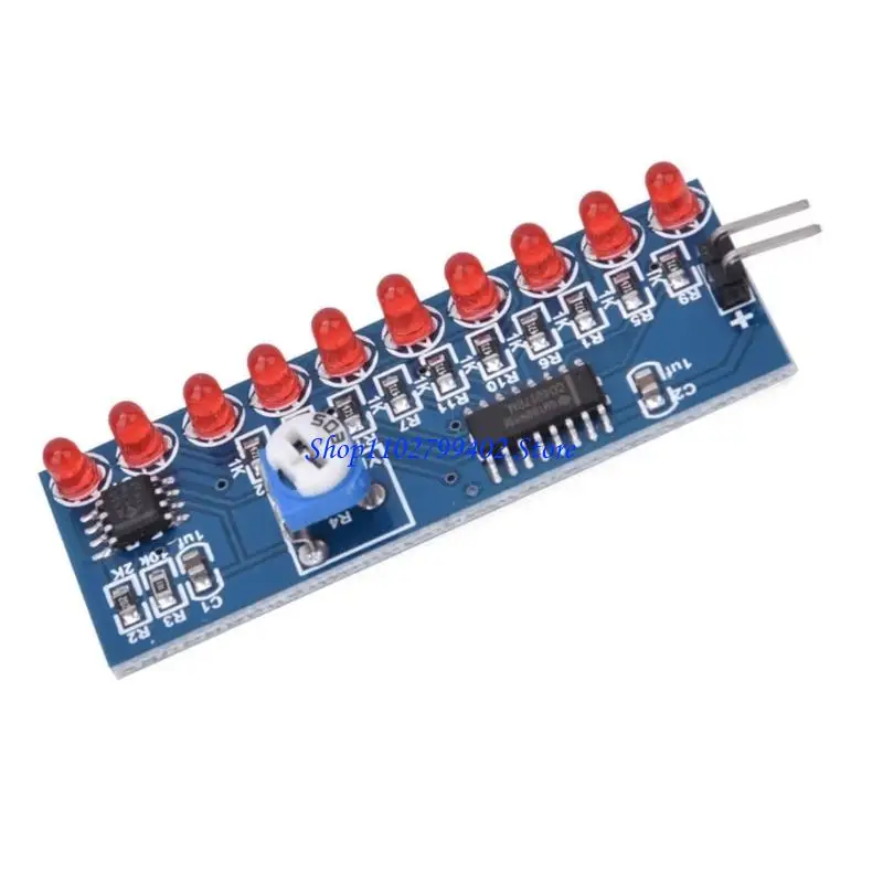 547F Stepping LED Running Light Assembly, NE555 CD4017 Board with 10 Red LEDs