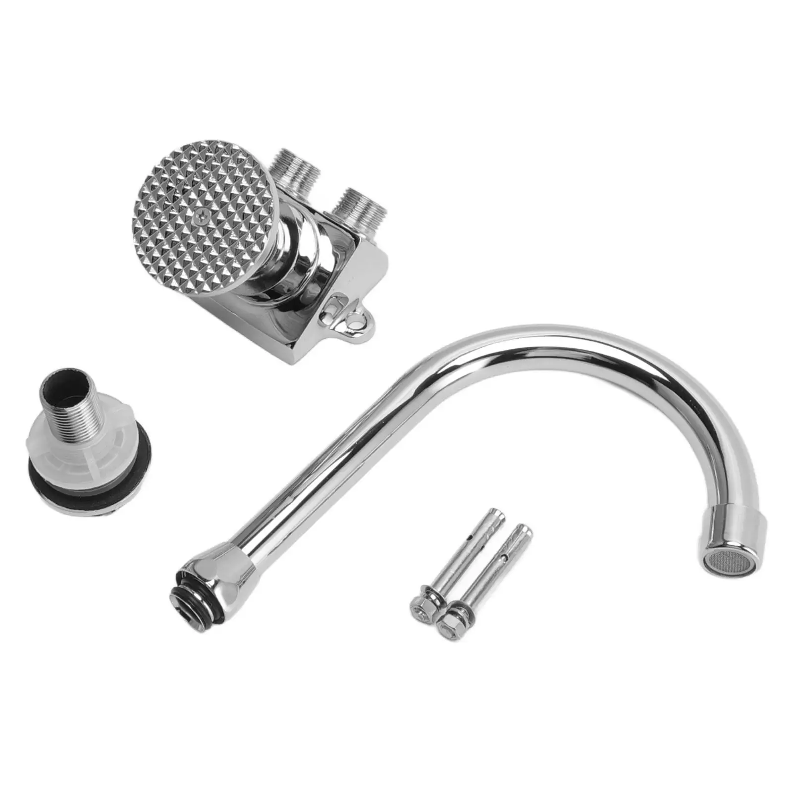 

Rustproof Floor-Mounted Foot Pedal Faucet - Silver Basin Tap for Hospitals & Medical Use