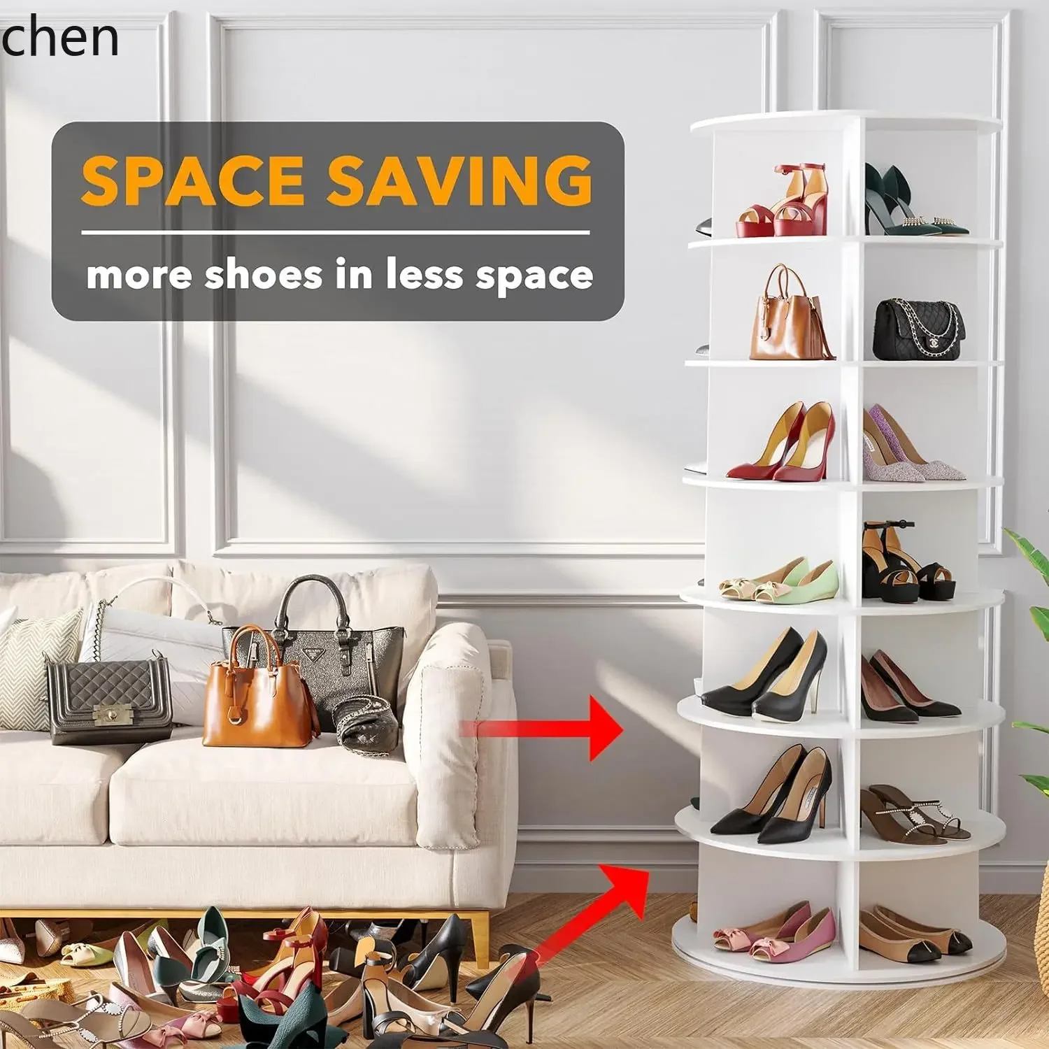 Rotating Shoe Rack 360 Degree Simple Multi-layer Large Capacity Shoe Storage Rack