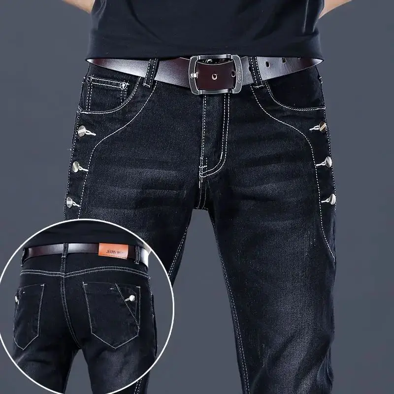 

Sli Bla Luxury Men's Korean Streetwear Punk Faion Com Five-Quarter Pants Autumn 2024 New Arrival from Xuni
