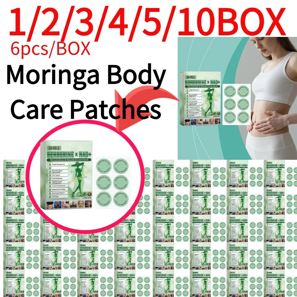 1/2/3/4/5/10BOX Natural Moringa Wellness Body Patches Gentle External Skin Care for Daily Use, Promotes Metabolic Support