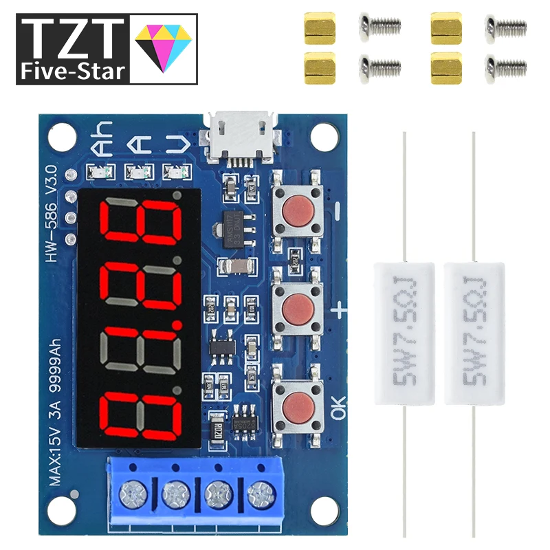 ZB2L3 Battery Tester LED Digital Display 18650 Lithium Battery Power Supply Test Resistance Lead-acid Capacity Discharge Meter