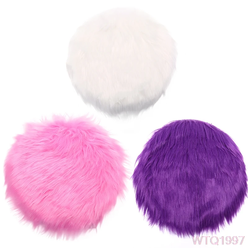 30cm Warm Wool Round Cushion Stool Pad Solid Color Thickening Dining Home Chair Cushion Anti-Slip Table Seat Mat Chair Mat Pad