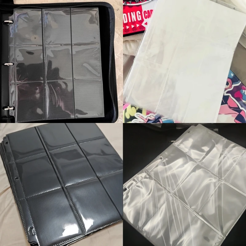 

Коллекционный альбом для карт Stock Gb TAg: прозрачный, черный, только внутренние страницы, 3 отверстия, для хранения игровых карт, подарки для коллекционеров