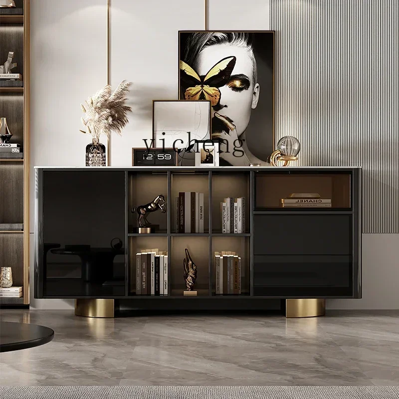 TQH Italian light luxury modern simple side cabinet living room decorative storage cabinet dining room side cabinet