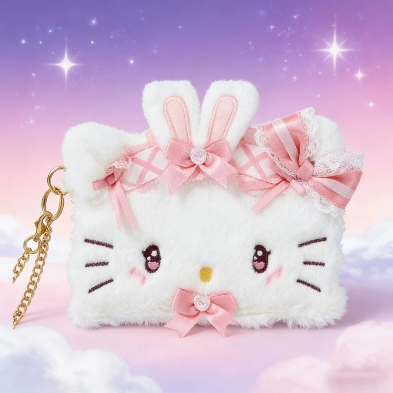 

Sanrio Hello Kitty Card Bag My Melody Holder Luxury Wallet Keychains Kuromi Cinnamoroll Design Cartoon Coin Purse