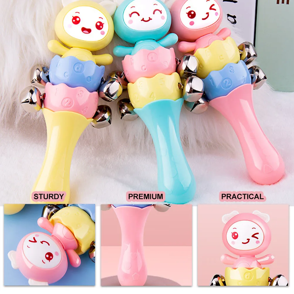 قبضة اليد حشرجة الموت مادة قوية ممتازة آمنة الطفل Handbell تعزز التنسيق أداة عزف موسيقى تعليمية للأطفال #3