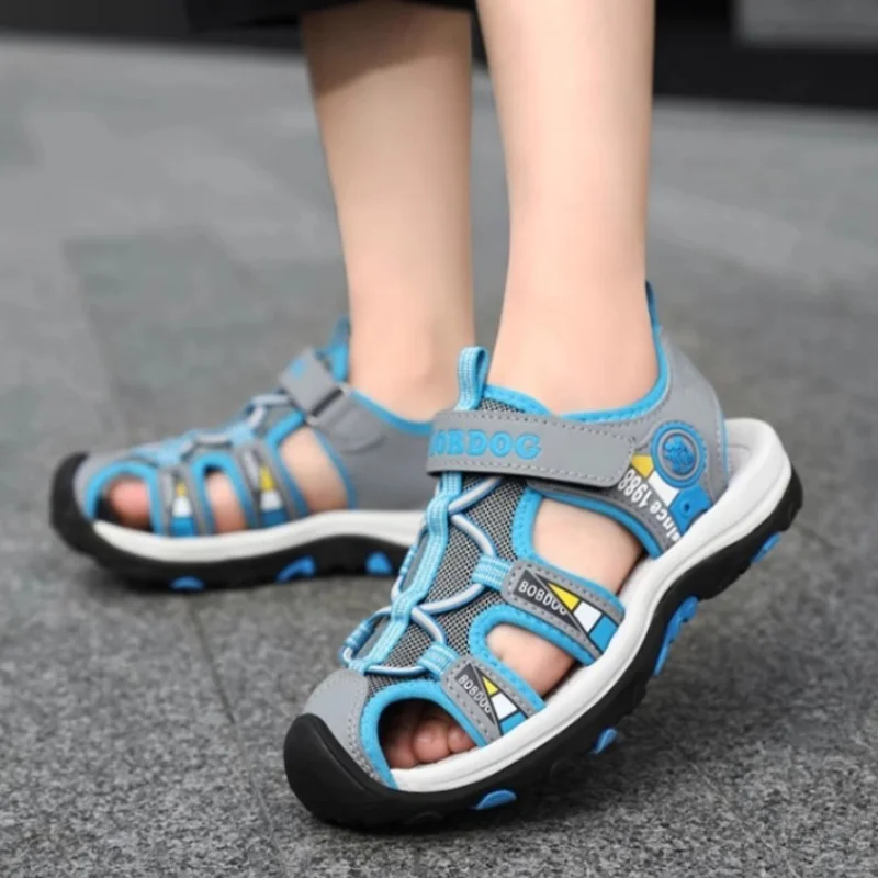 ULKNN 2026 Kids Sandals Girls Leather Summer Shoes For Boys Sandal Beach Children Shoe Cut-out Quick-Dry Breathable Water Sandal