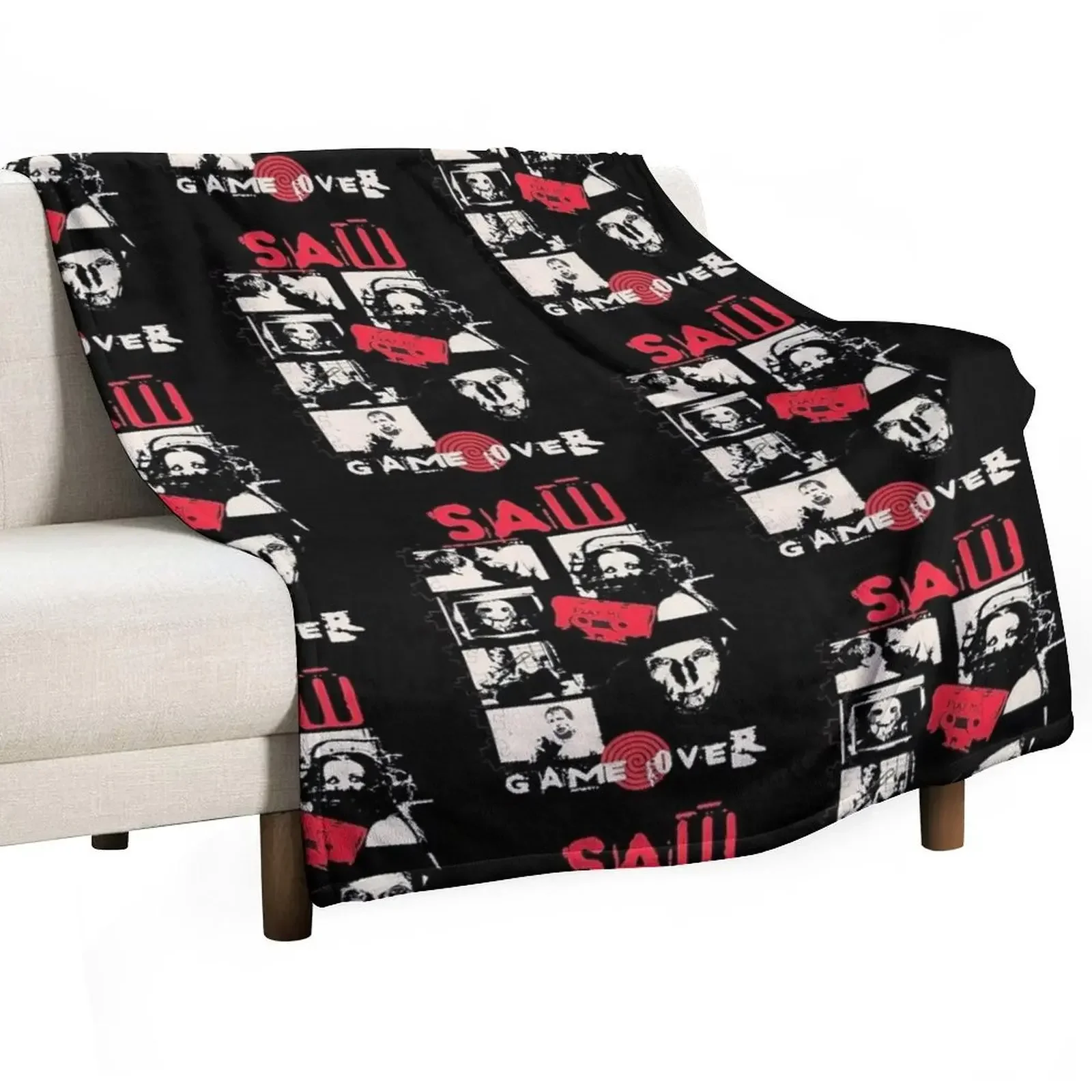 Vintage Saw Jigsaw Game Over Throw Blanket Softest Sleeping Bag Blankets For Bed Blankets