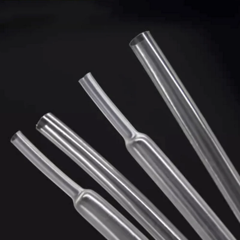 98pcs Transparent Heat Shrink Tube Ring Protection Sleeve Data Cable Repair Insulation Sleeve Wire Waterproof 2:1 Shrinkage