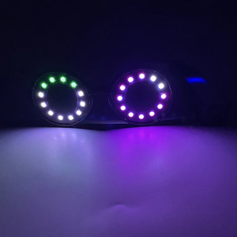 Gafas luminosas con luz LED en espiral, accesorio para fiesta, club nocturno, Bar, Rave, Cosplay de Halloween, accesorios de Anime, ropa de escenario para adultos, hombres y mujeres