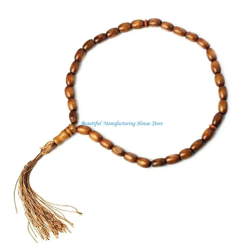 E56A Elegant Muslims Rosary Beads with Charm 33 Count 8mm for Spiritual Practice