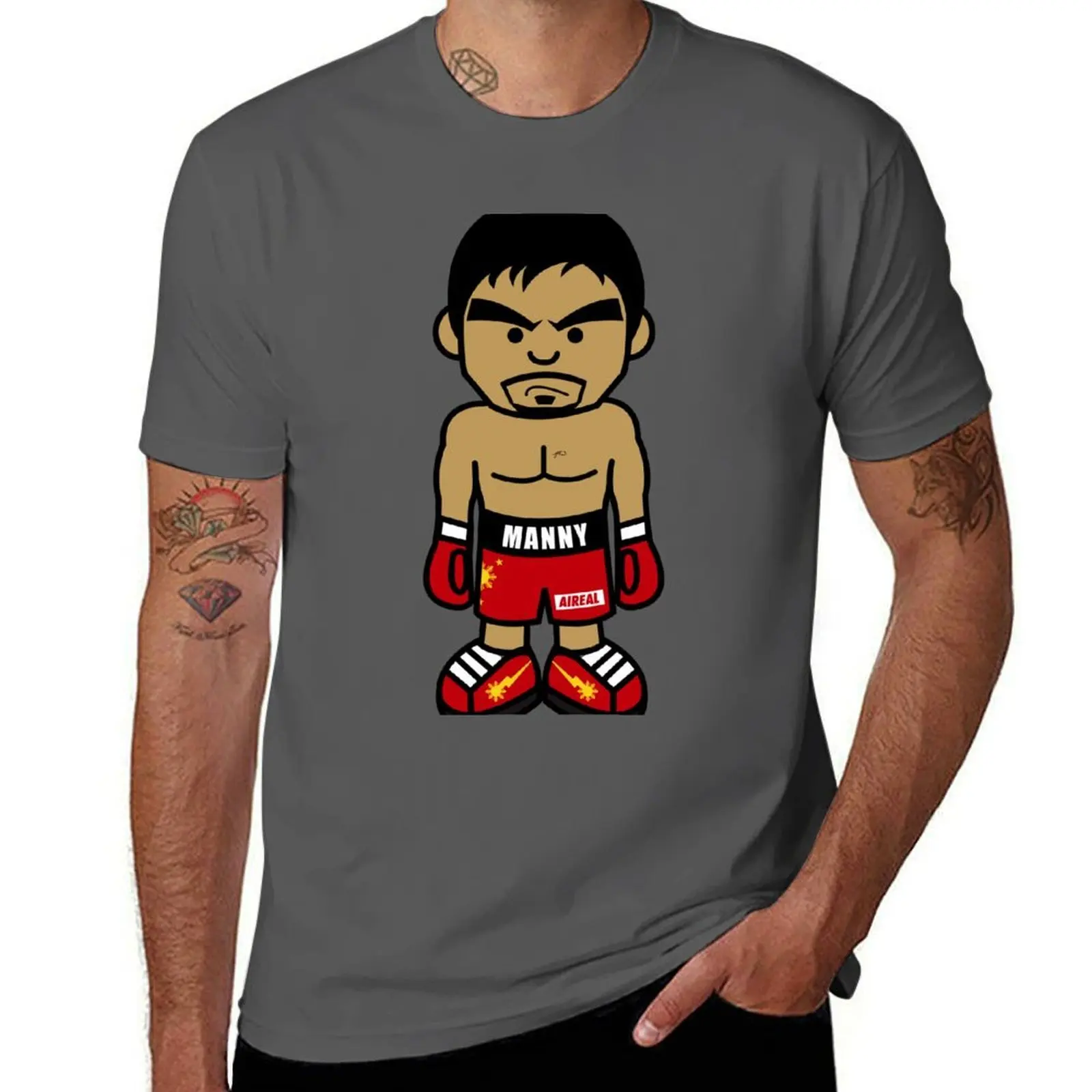 

Angry Pacquiao AiReal Apparel Cartoon Manny by T-Shirt Art Pattern Printed Casual Top