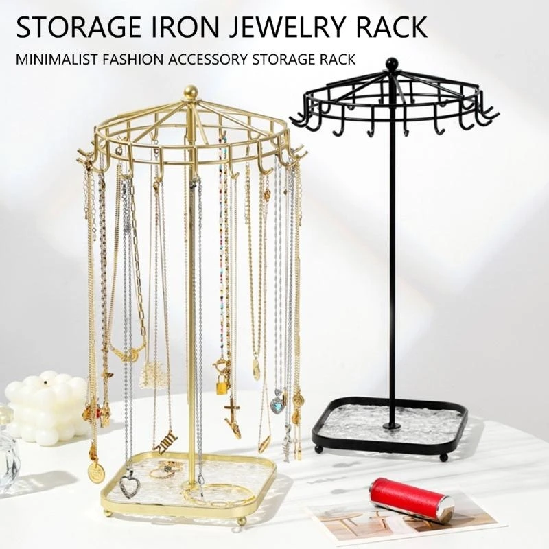 

H7EB Multipurpose Rotating Jewelry Showcase Stand Removable Metal Acrylic Holder