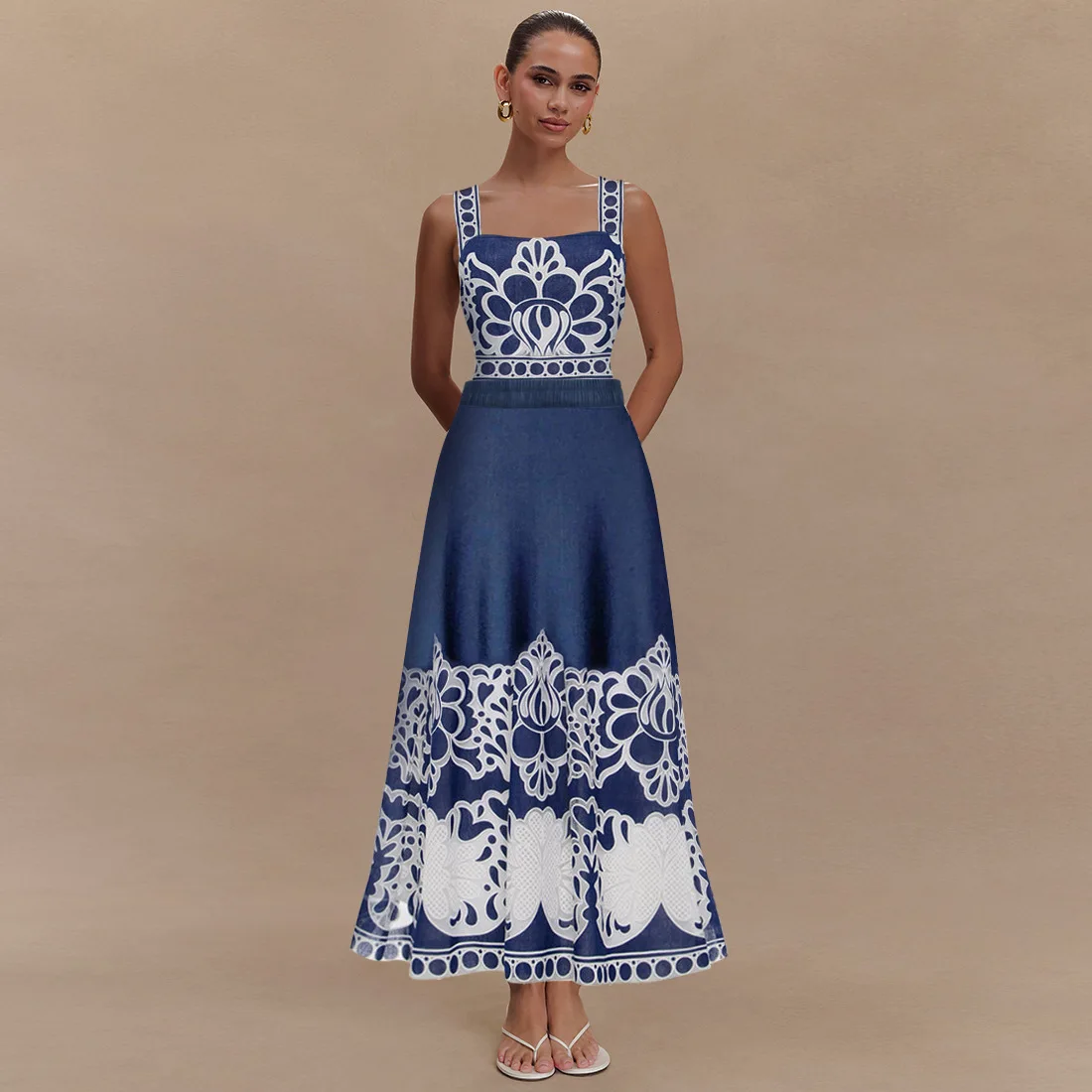 

2025 New Women's One-Piece Swimsuit National Sle Print Set Qui Dry Surfing Swimsuit Fixed Chest Pad No Sve