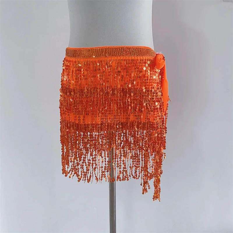 Bauchtanz-Hüfttuch für Damen, Pailletten-Fransengürtel, Tanzkostüm, Y2K-Accessoire, Halloween, Festival, Rave, Bühnenauftritt, Partykleidung – Detail 12